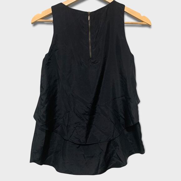 Whistle & Flute Silk Tiered Overlapping Ruffles Tank Crew Neck Back Zipper XS - Picture 5 of 8